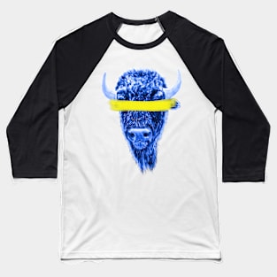 Blue Bison Yellow Paint - Nothing To See Here Baseball T-Shirt
